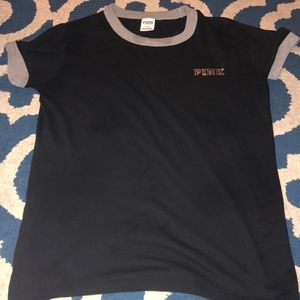 women’s PINK black Sequined T-Shirt